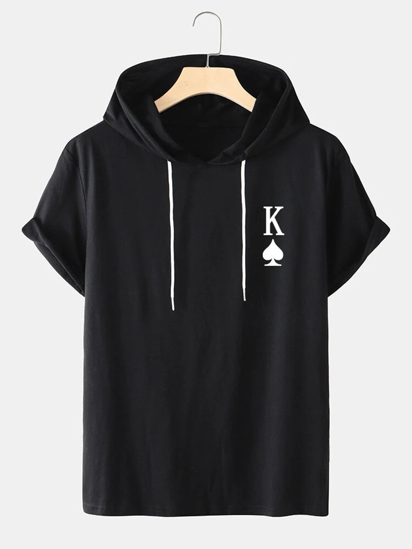 Fifth Avenue K Pocket Print MIFT434 Hooded ROKA T-Shirt - Black