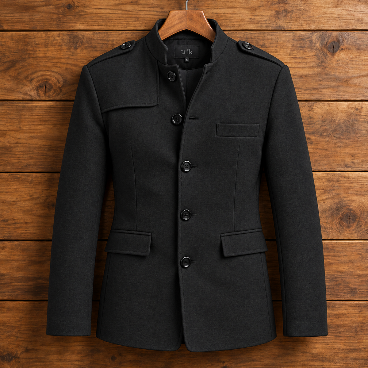 Formal Fleece Coat FBC2 by TRIK - Black