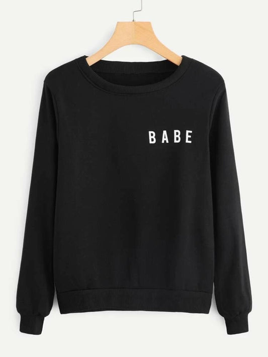 Fifth Avenue DIFT15 Babe Pocket Printed Sweatshirt - Black