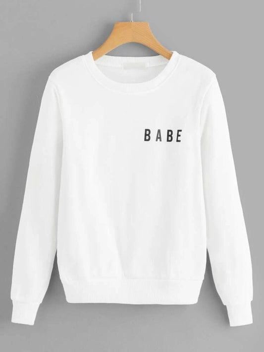 Fifth Avenue DIFT15 Babe Pocket Printed Sweatshirt - White