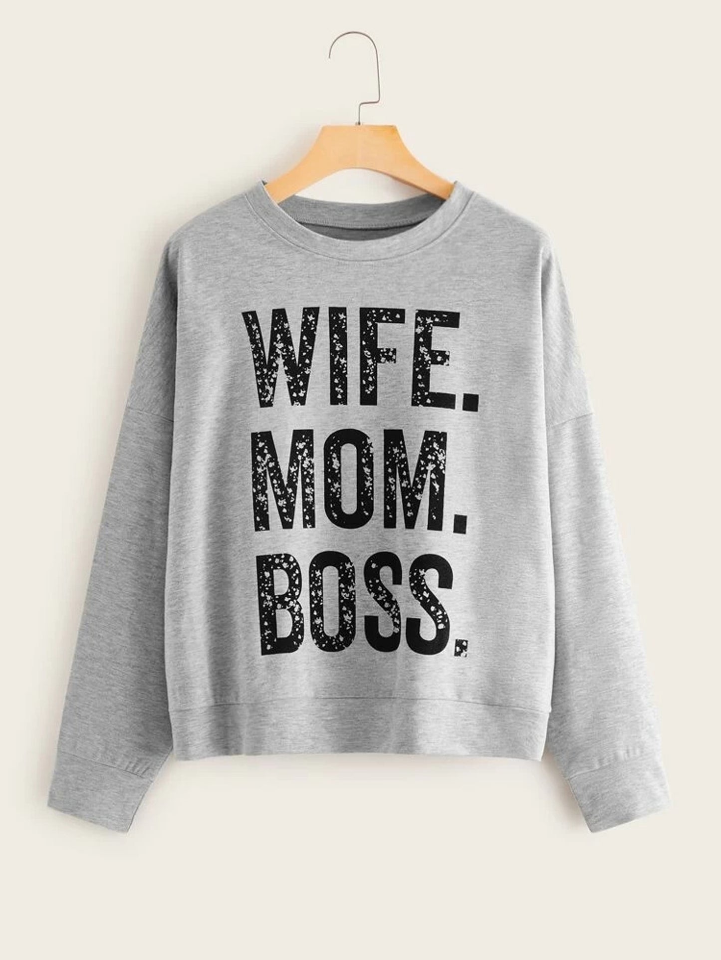 Fifth Avenue DIFT17 Wife Mom Boss B Printed Sweatshirt - Grey