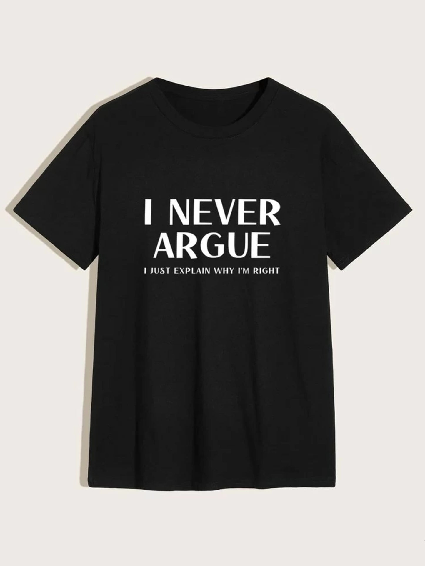 Fifth Avenue Not Aruging Printed MIFT6 T-Shirt - Black