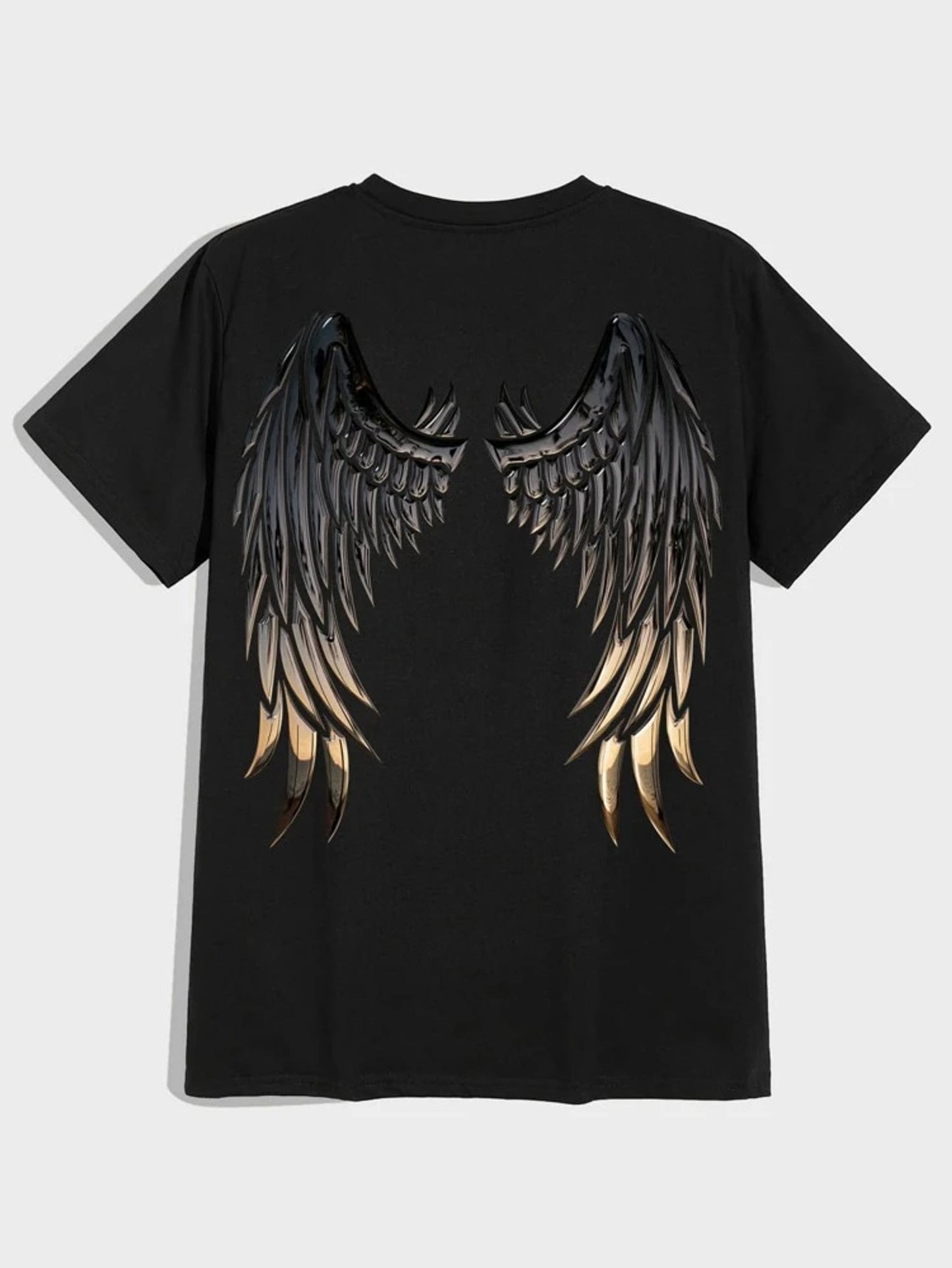 Fifth Avenue Front Back Wing Printed MIFT193 T-Shirt - Black