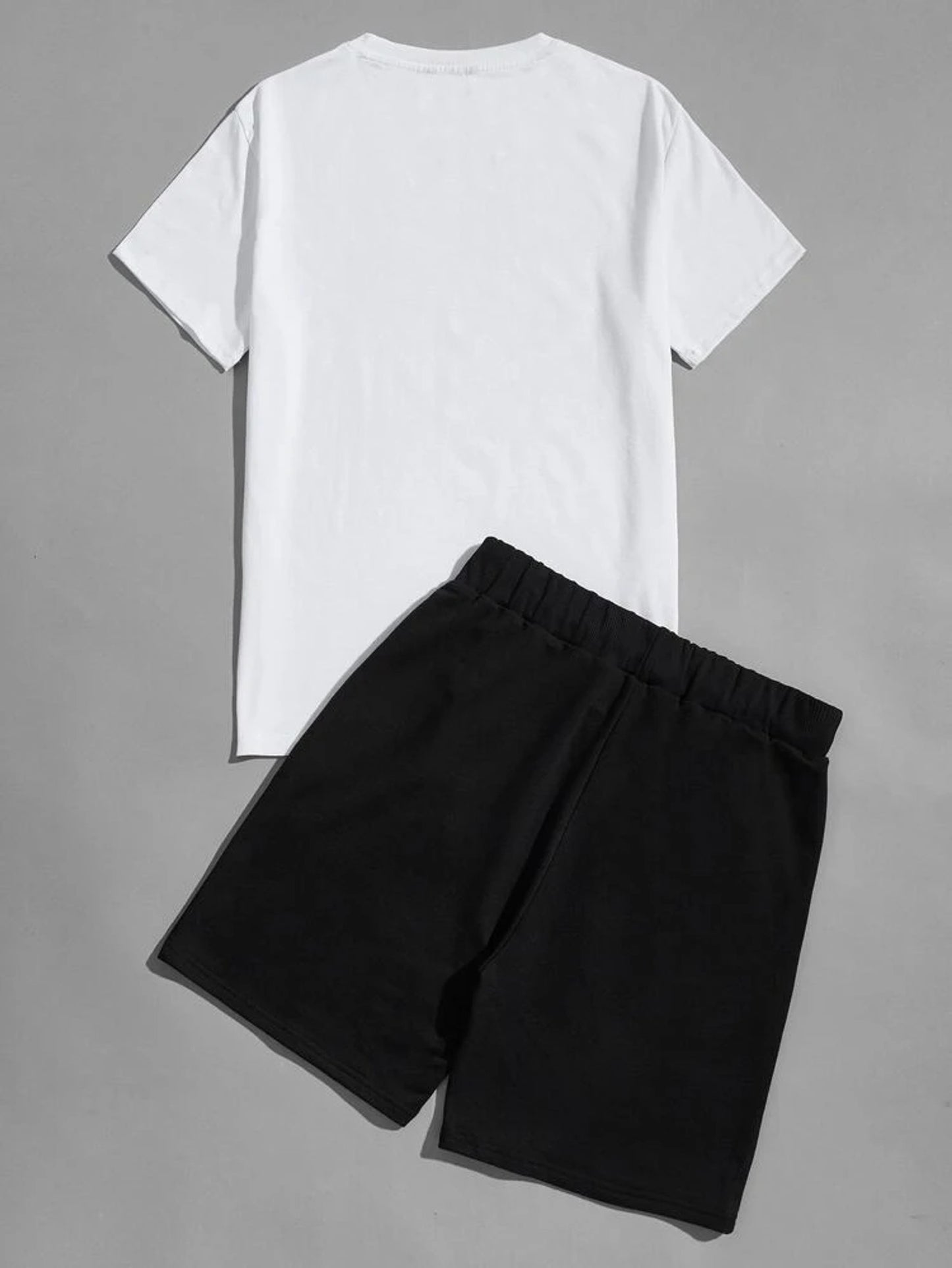 Mens Summer Printed Co Ord Set by Fifth Avenue MSFACSS30 - White Black