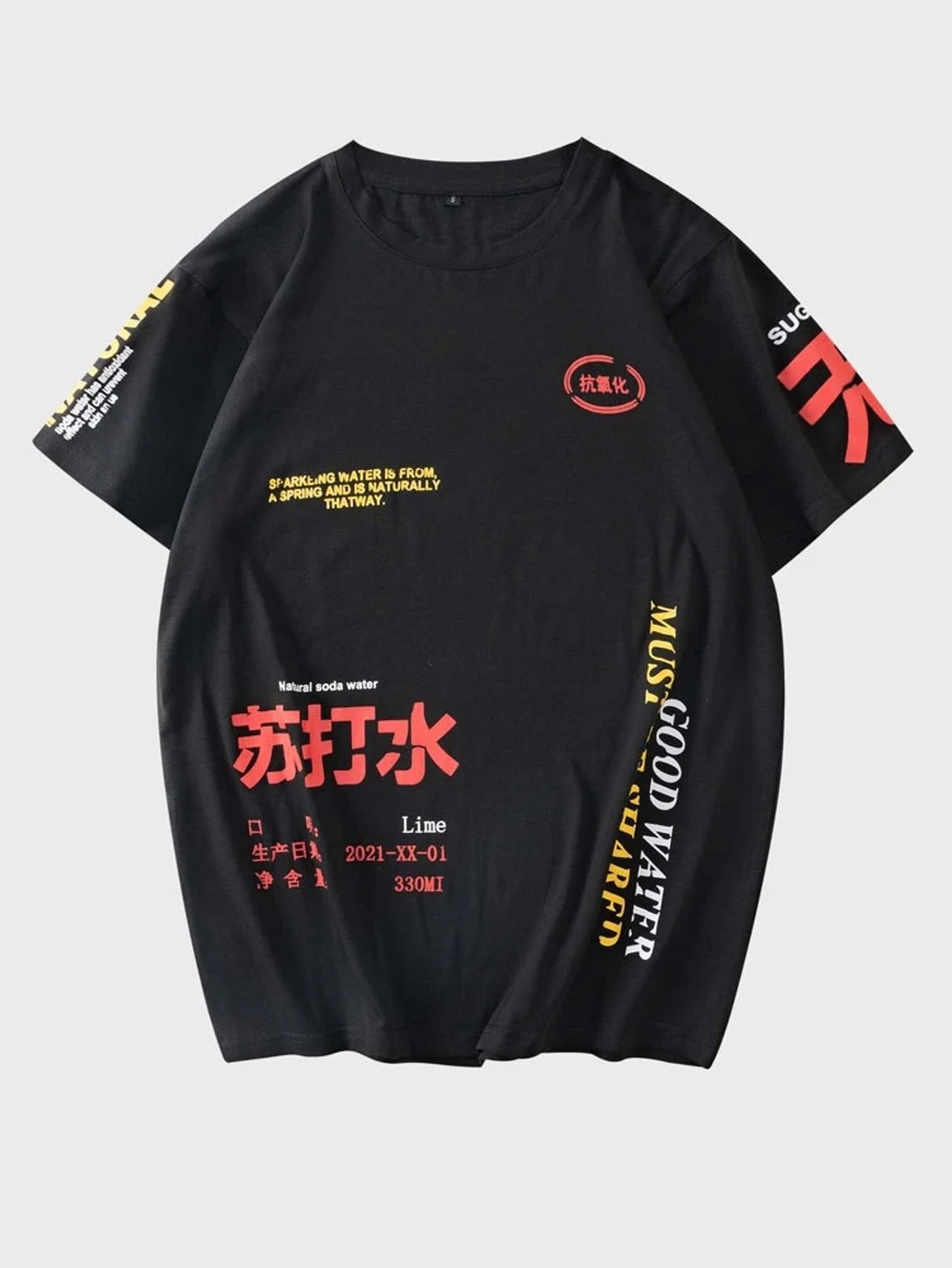 Fifth Avenue Stickers Printed MIFT174 T-Shirt - Black