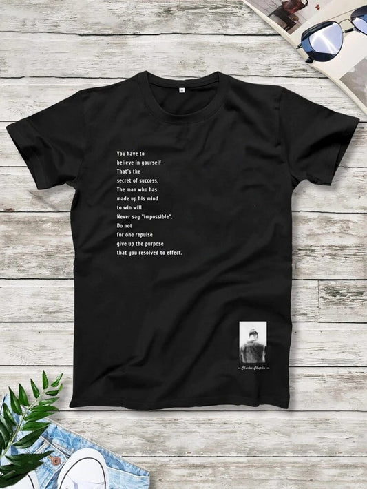 Fifth Avenue Text Sticker Printed MIFT200 T-Shirt - Black