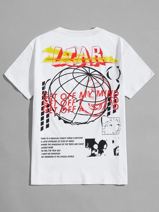 Fifth Avenue Front Back Lies Printed MIFT171 T-Shirt - White