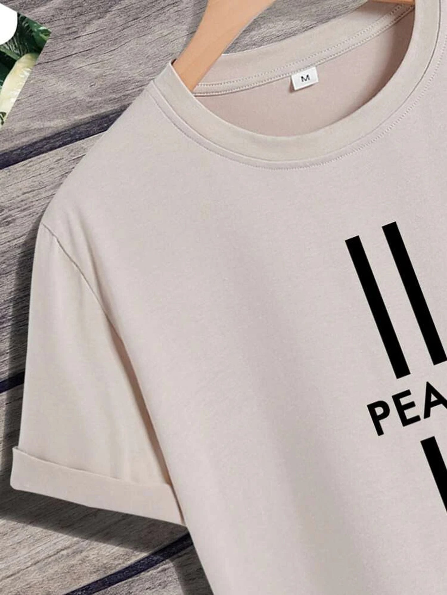 Fifth Avenue Peace Printed MIFT204 T-Shirt - Cream