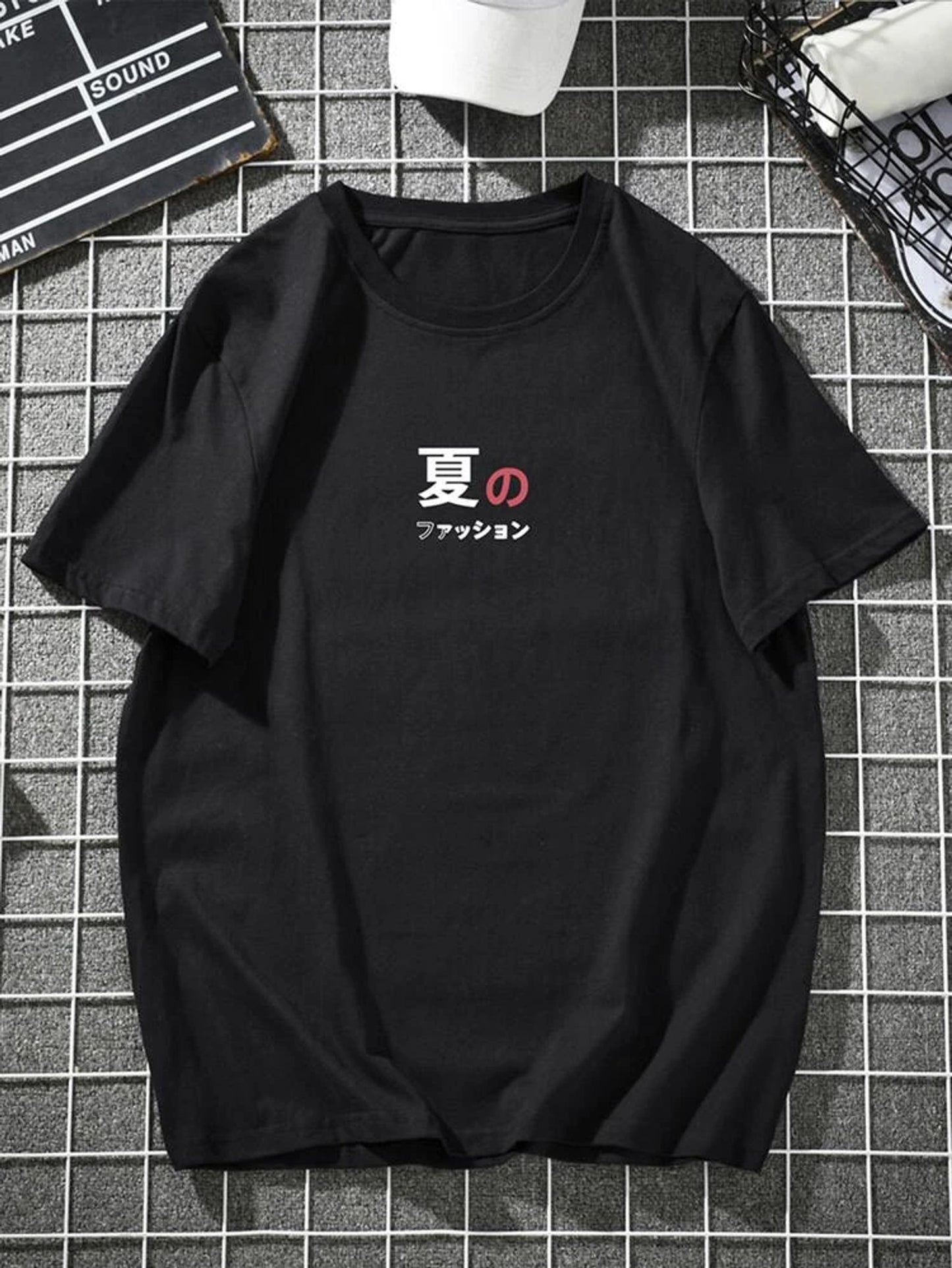 Fifth Avenue Front Back Cat Wave Printed MIFT173 T-Shirt - Black