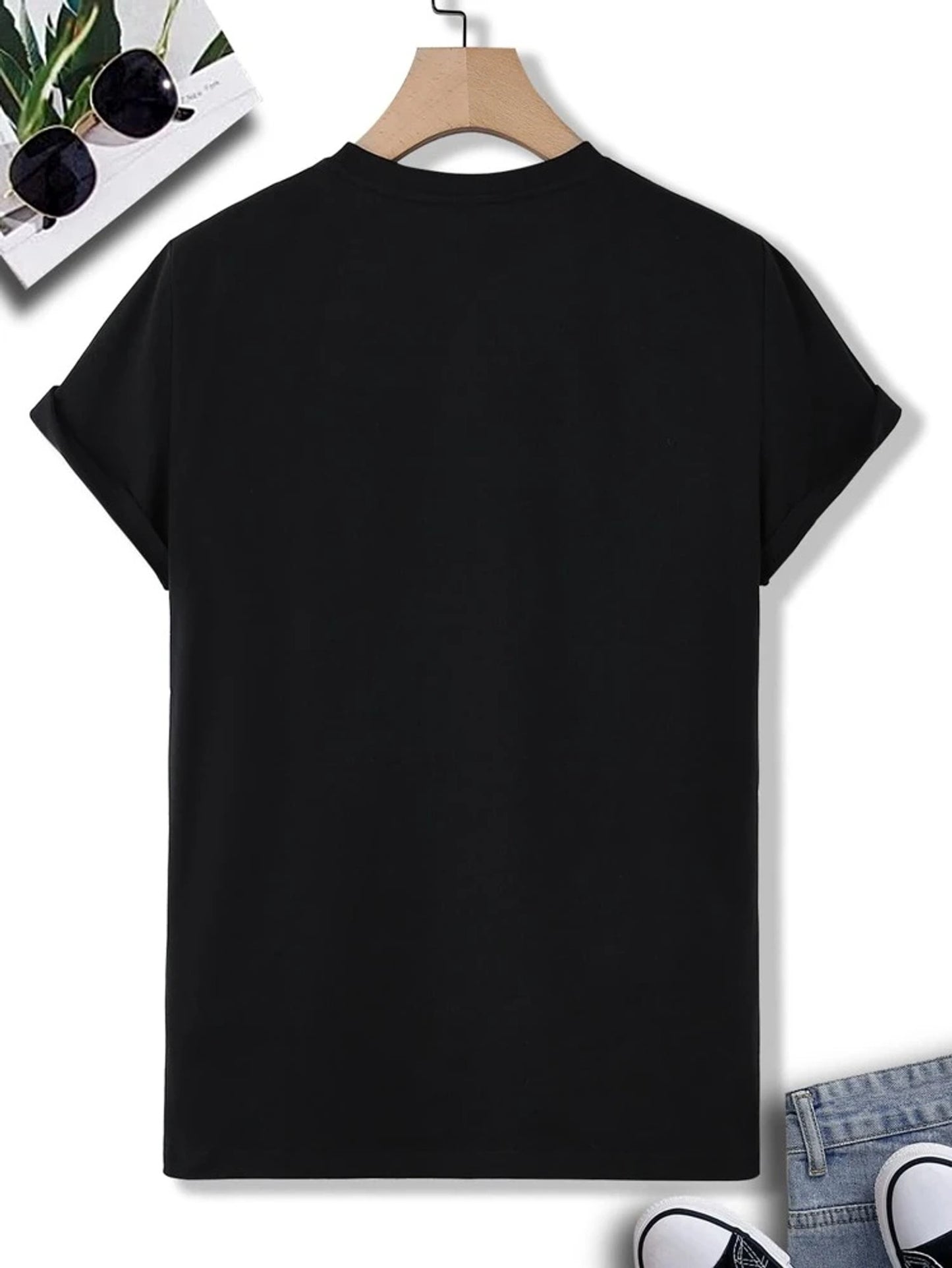 Fifth Avenue I'm Not Lazy Printed MIFT114 T-Shirt - Black