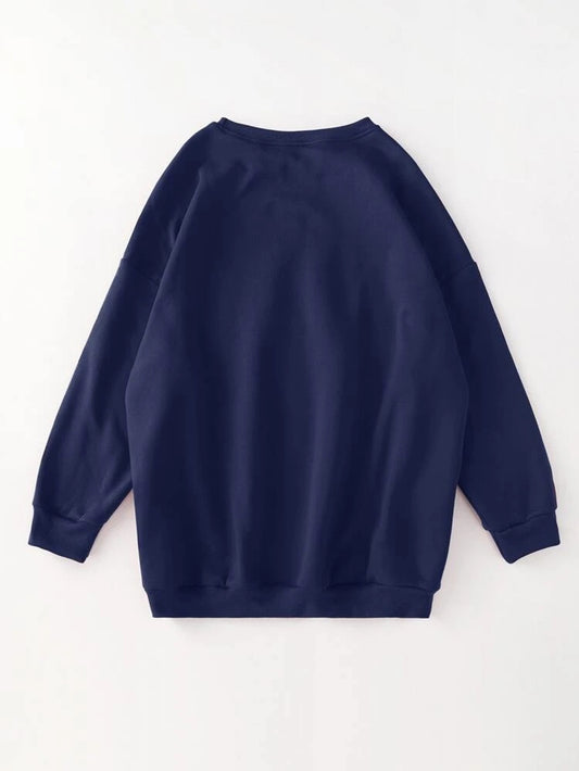 Fifth Avenue DIFT376 Moon Printed Sweatshirt - Navy Blue