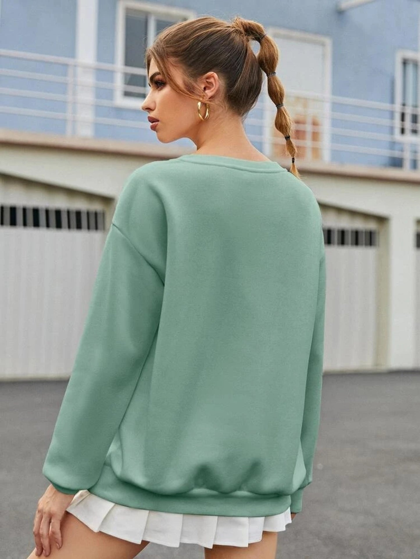 Fifth Avenue DIFT374 Los Angeles Printed Sweatshirt - Mint Green