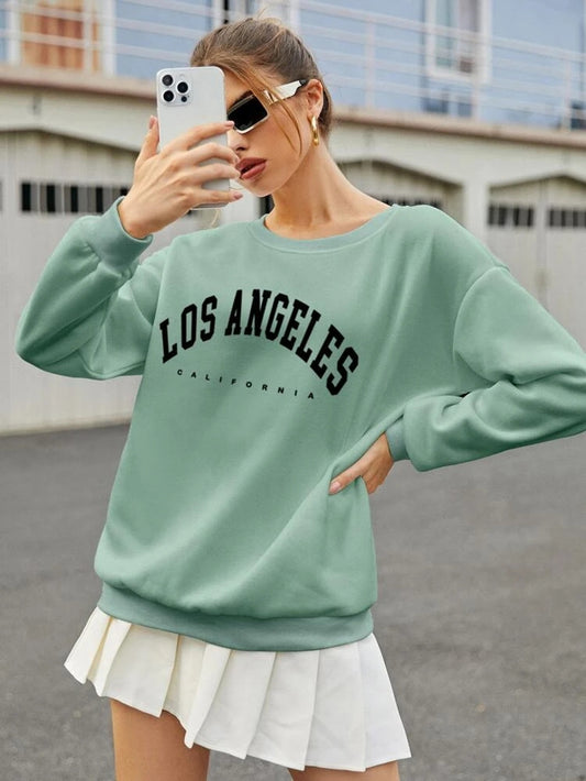 Fifth Avenue DIFT374 Los Angeles Printed Sweatshirt - Mint Green