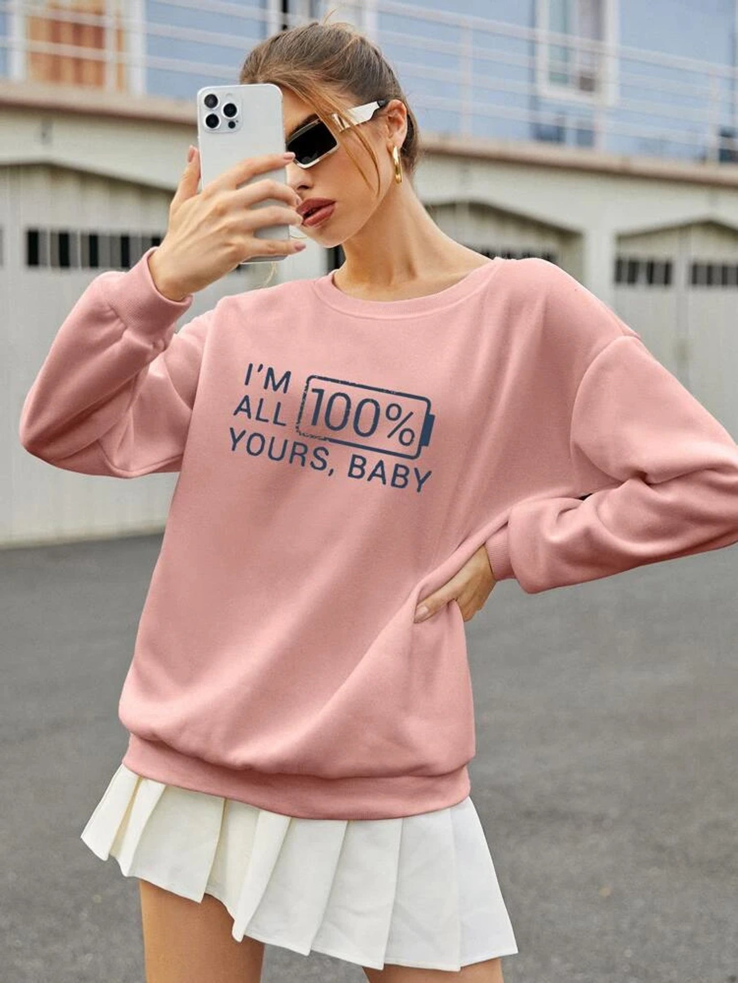 Fifth Avenue DIFT391 All Yours Printed Sweatshirt - Pink