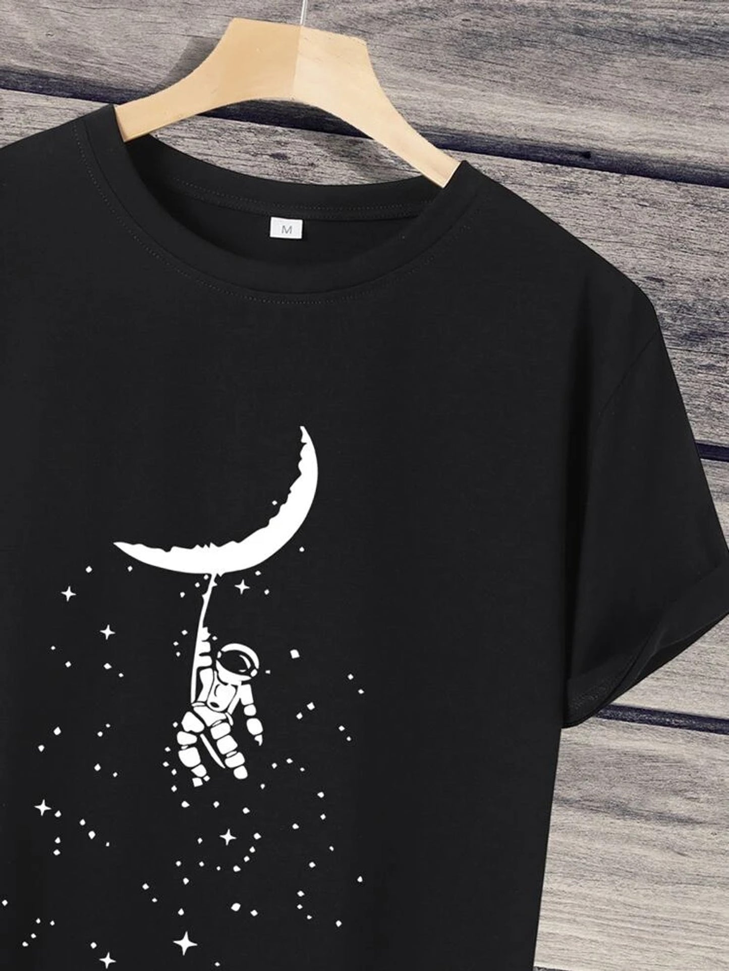 Fifth Avenue Astronaut Printed MIFT164 T-Shirt - Black