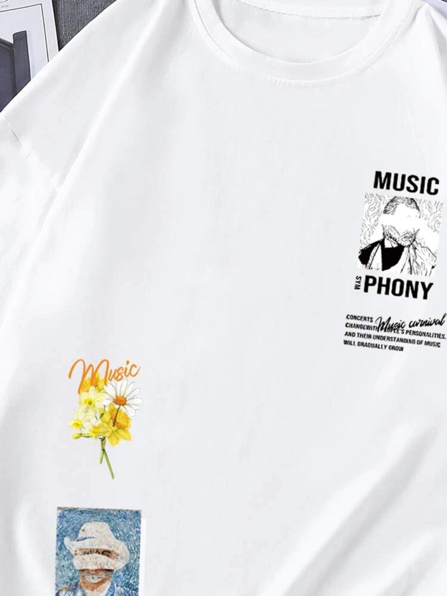 Fifth Avenue Sticker Printed MIFT81 T-Shirt - White