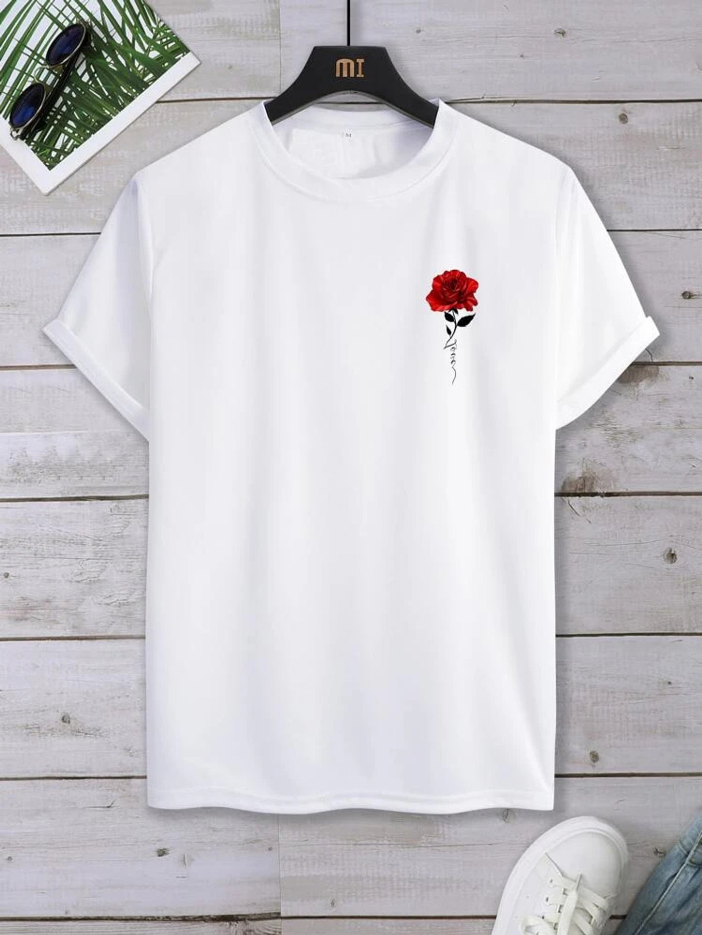 Fifth Avenue Rose Pocket Printed MIFT3 T-Shirt - White