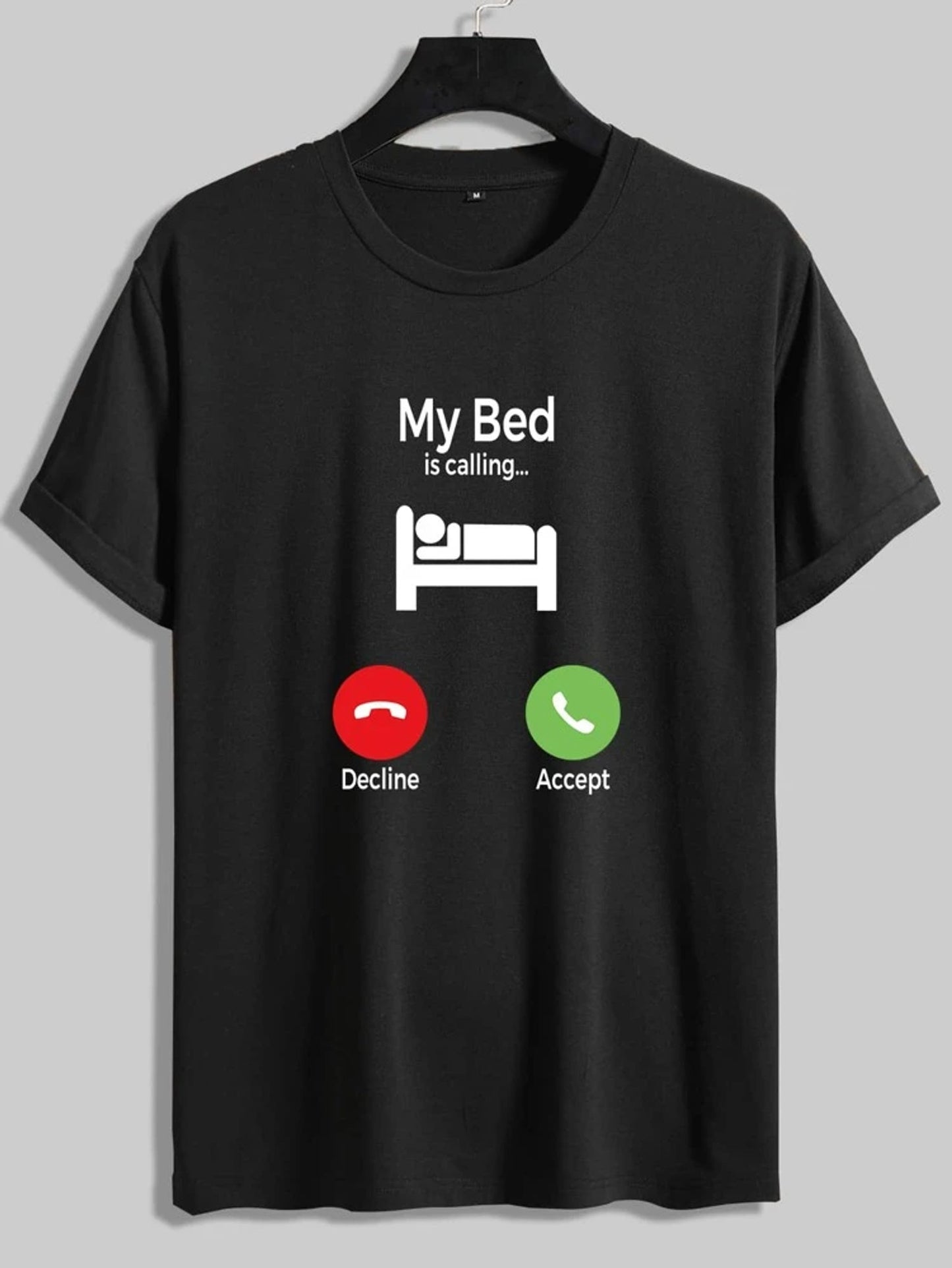 Fifth Avenue Bed Calling Printed MIFT113 T-Shirt - Black