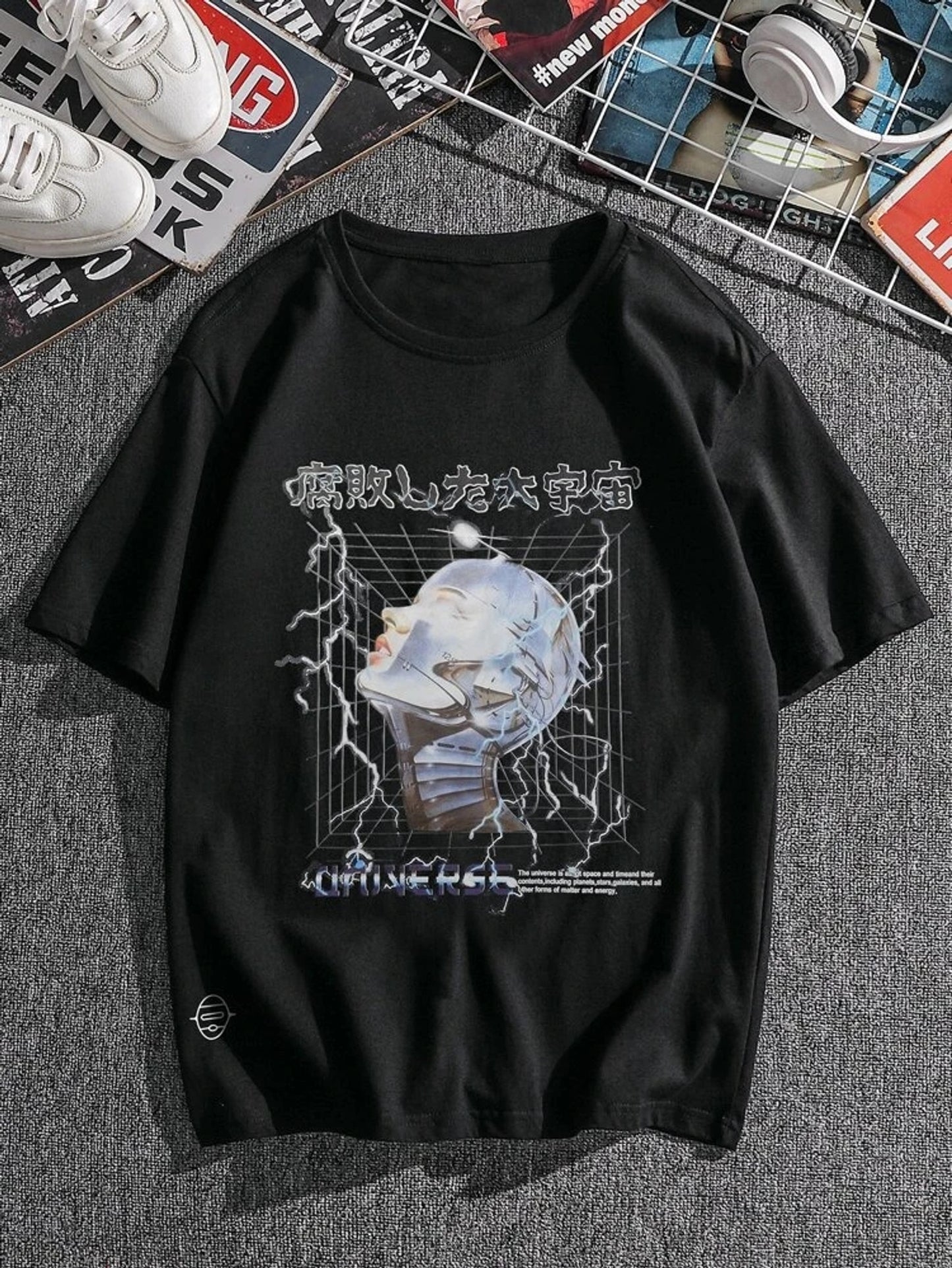 Fifth Avenue Thunder Person Printed MIFT101 T-Shirt - Black