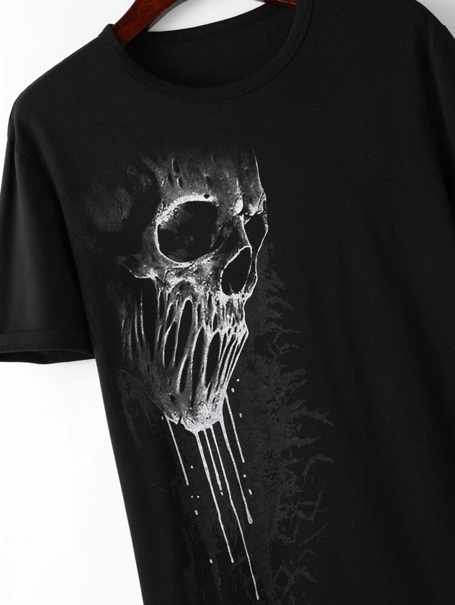 Fifth Avenue Skull Printed MIFT157 T-Shirt - Black