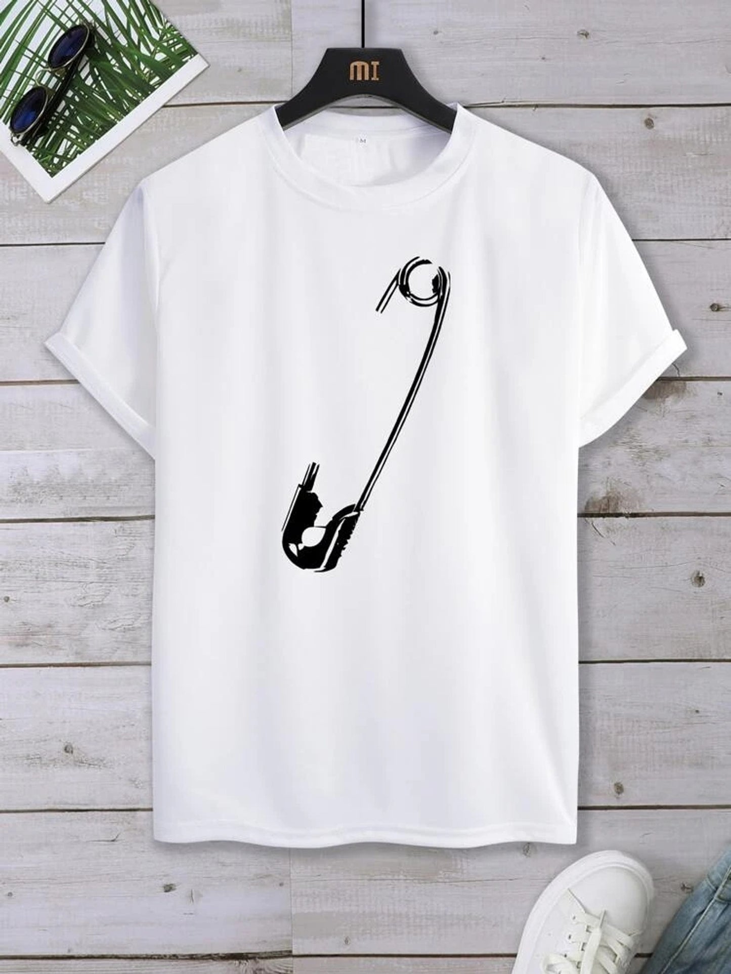 Fifth Avenue Big Pin Printed MIFT63 T-Shirt - White