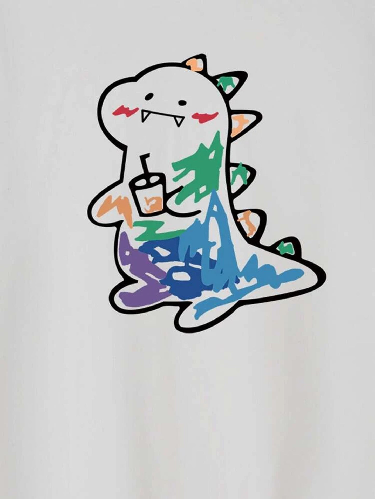 Fifth Avenue Multi Color Dragon Printed MIFT198 T-Shirt - White