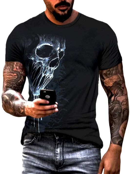 Fifth Avenue Skull Printed MIFT157 T-Shirt - Black