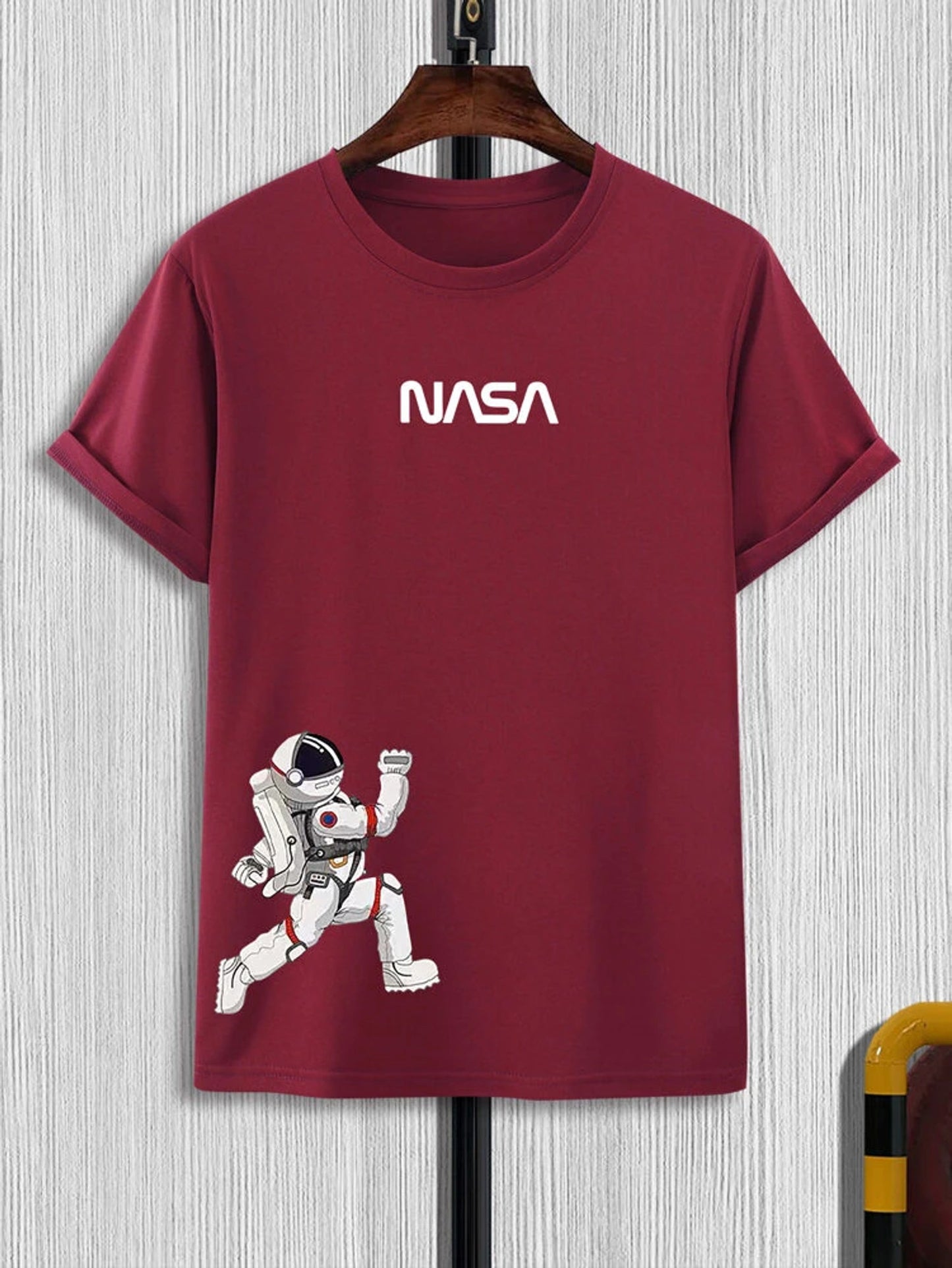 Fifth Avenue Space Astronaut Printed MIFT150 T-Shirt - Maroon