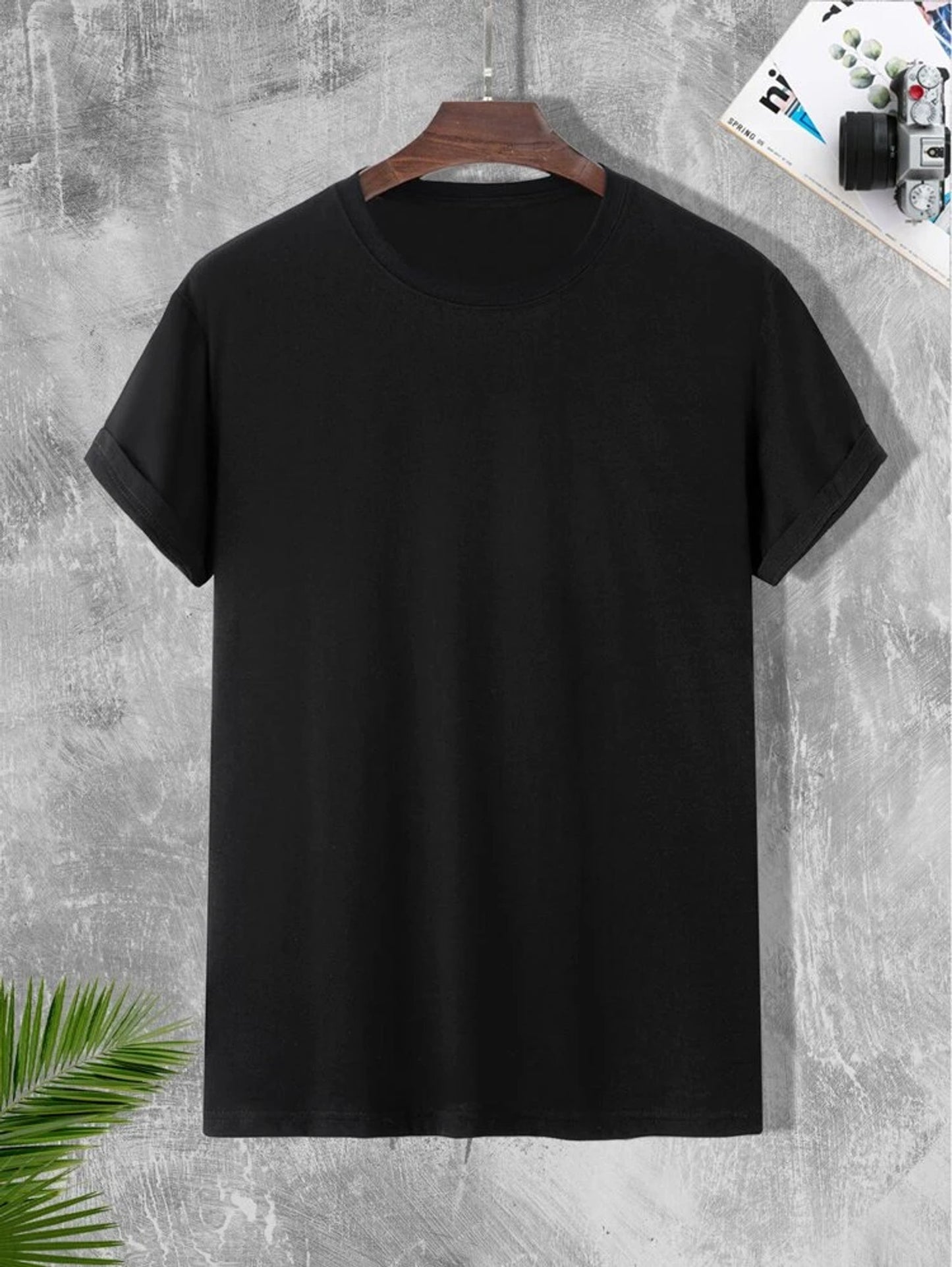 Fifth Avenue Back Floral Printed MIFT37 T-Shirt - Black