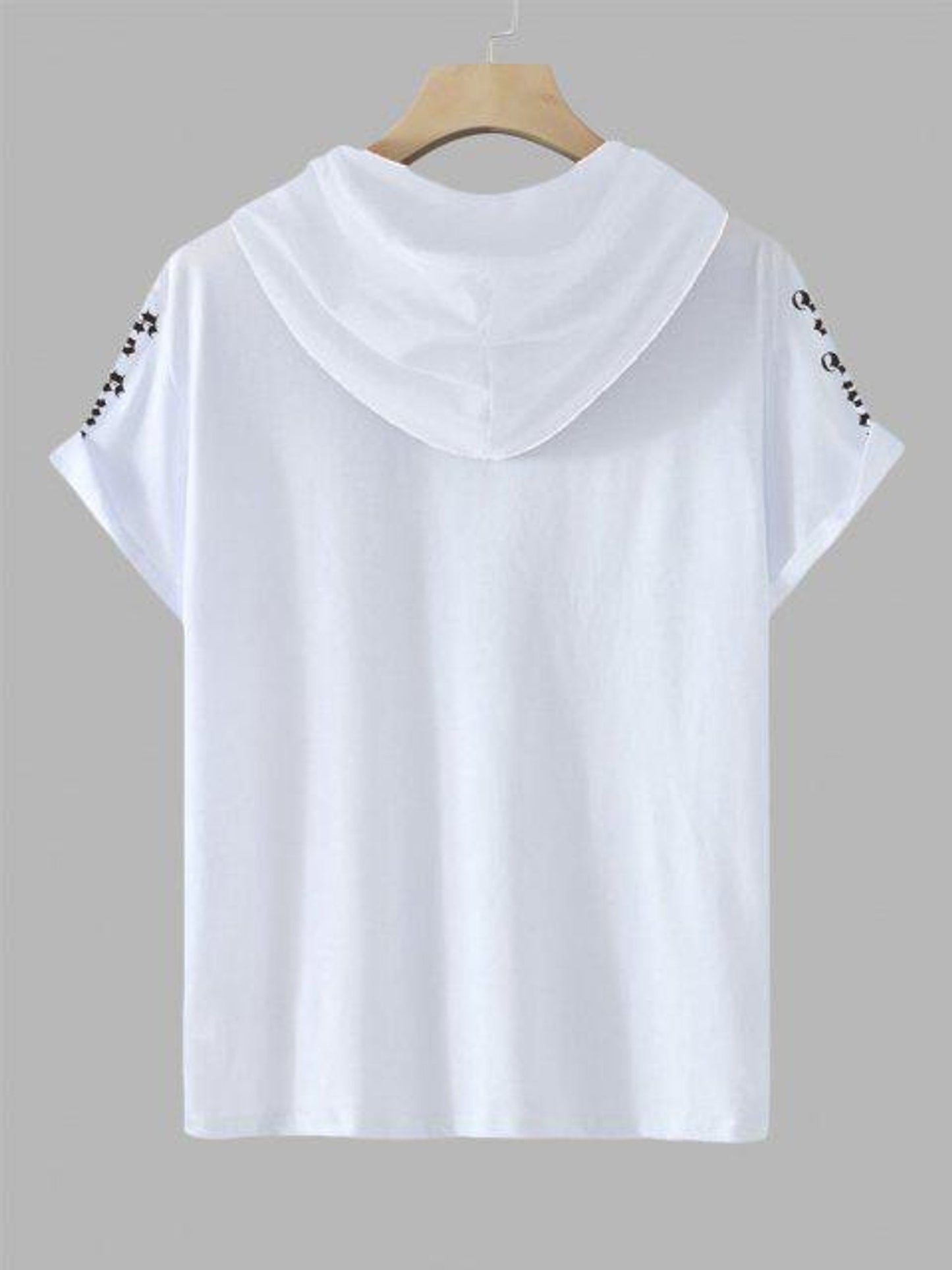 Fifth Avenue Floral Text Print MIFT397 Hooded ROKA T-Shirt - White