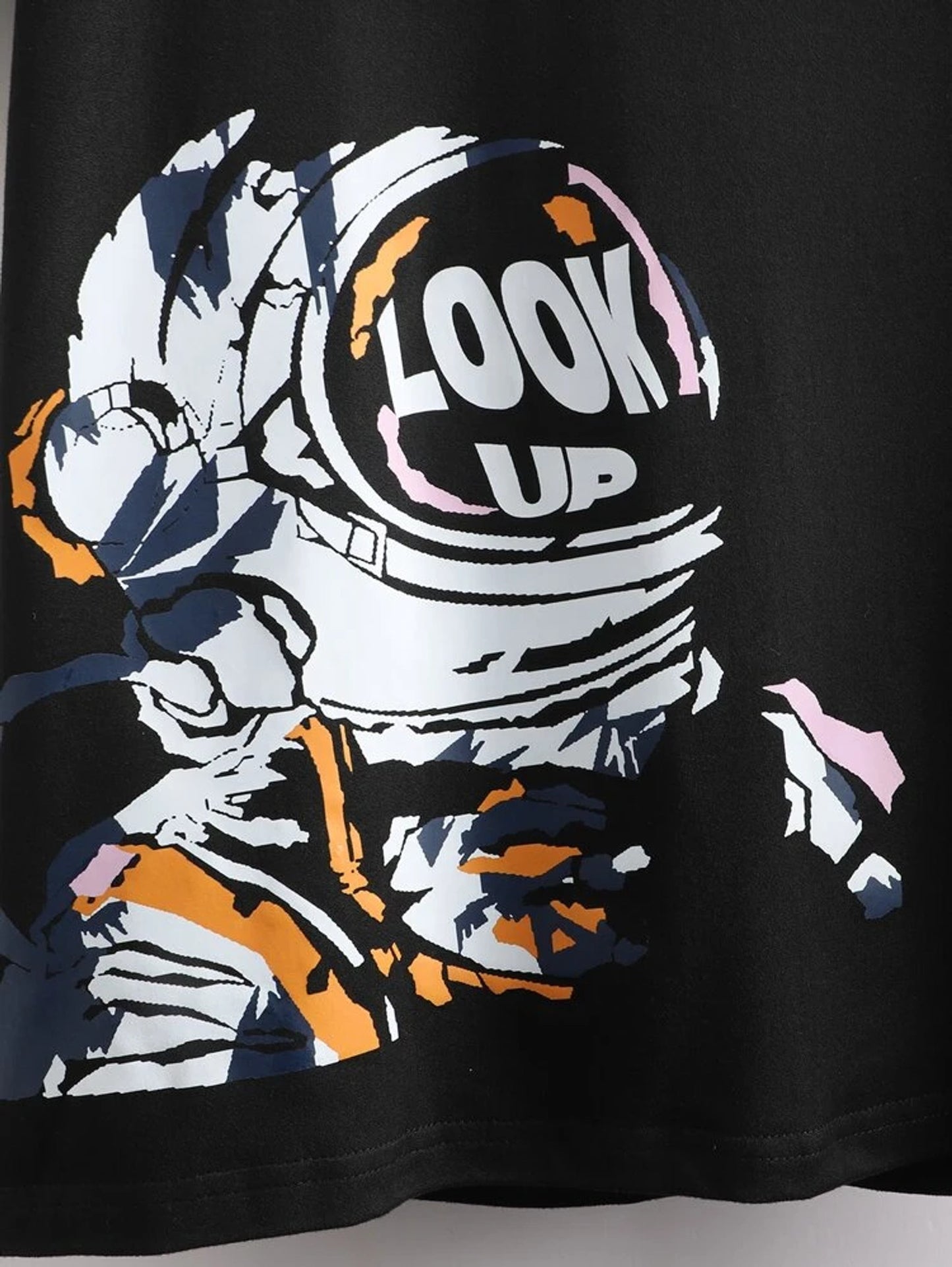 Fifth Avenue Space Astronaut Printed MIFT149 T-Shirt - Black