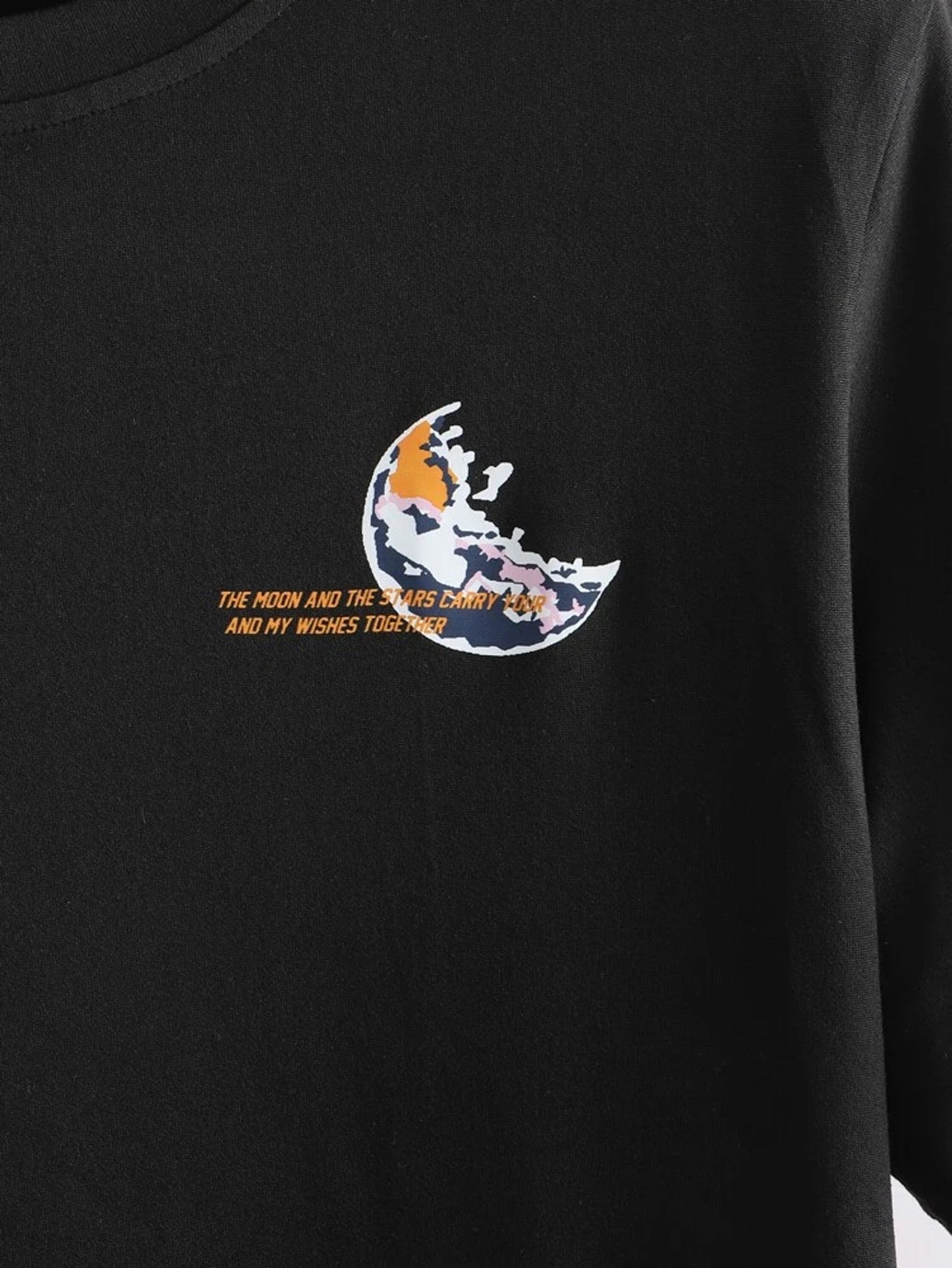 Fifth Avenue Space Astronaut Printed MIFT149 T-Shirt - Black