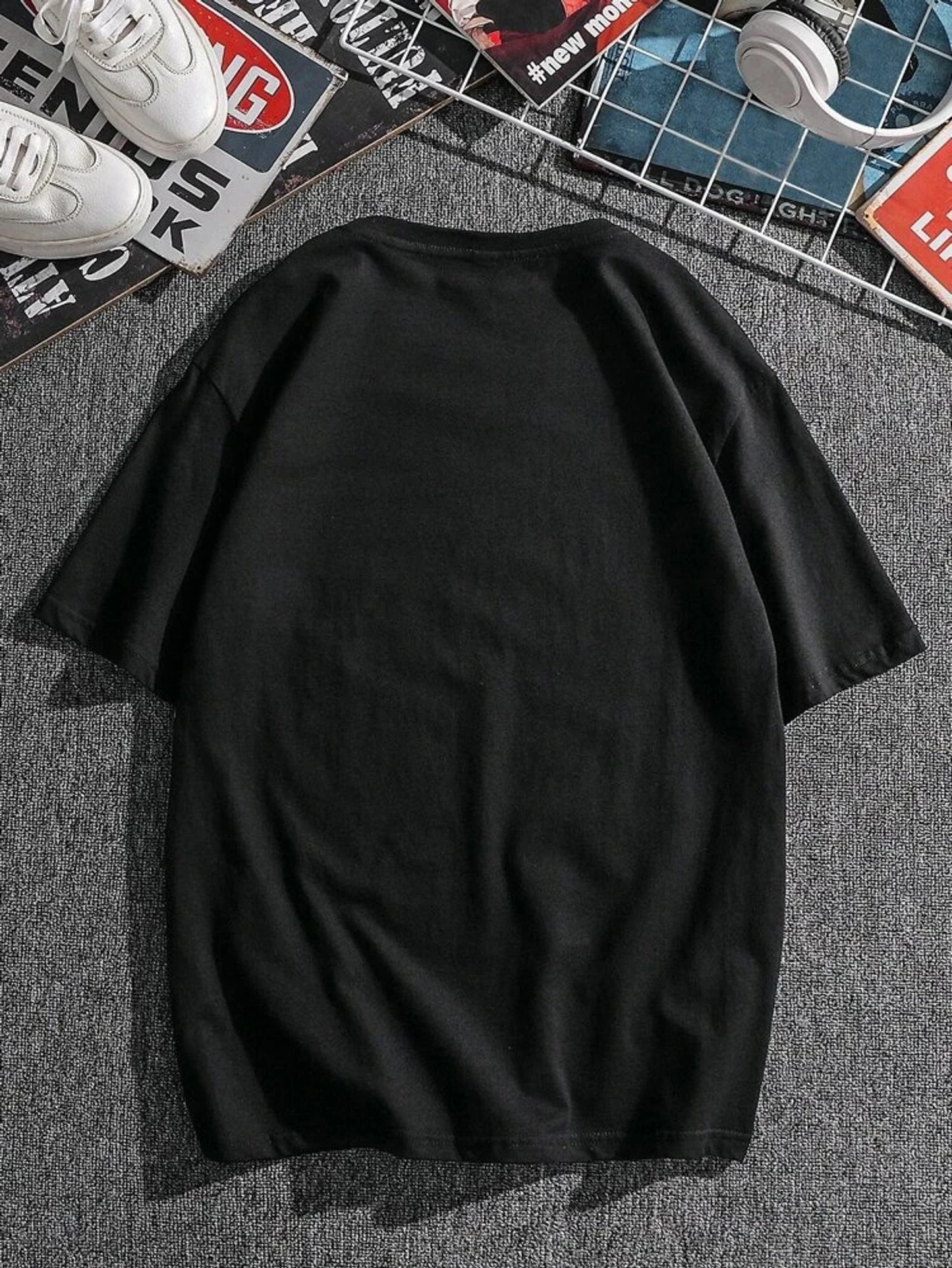 Fifth Avenue Paint Text Printed MIFT147 T-Shirt - Black