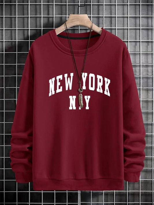 Fifth Avenue Mens Printed Sweatshirt MIFT262 - Maroon