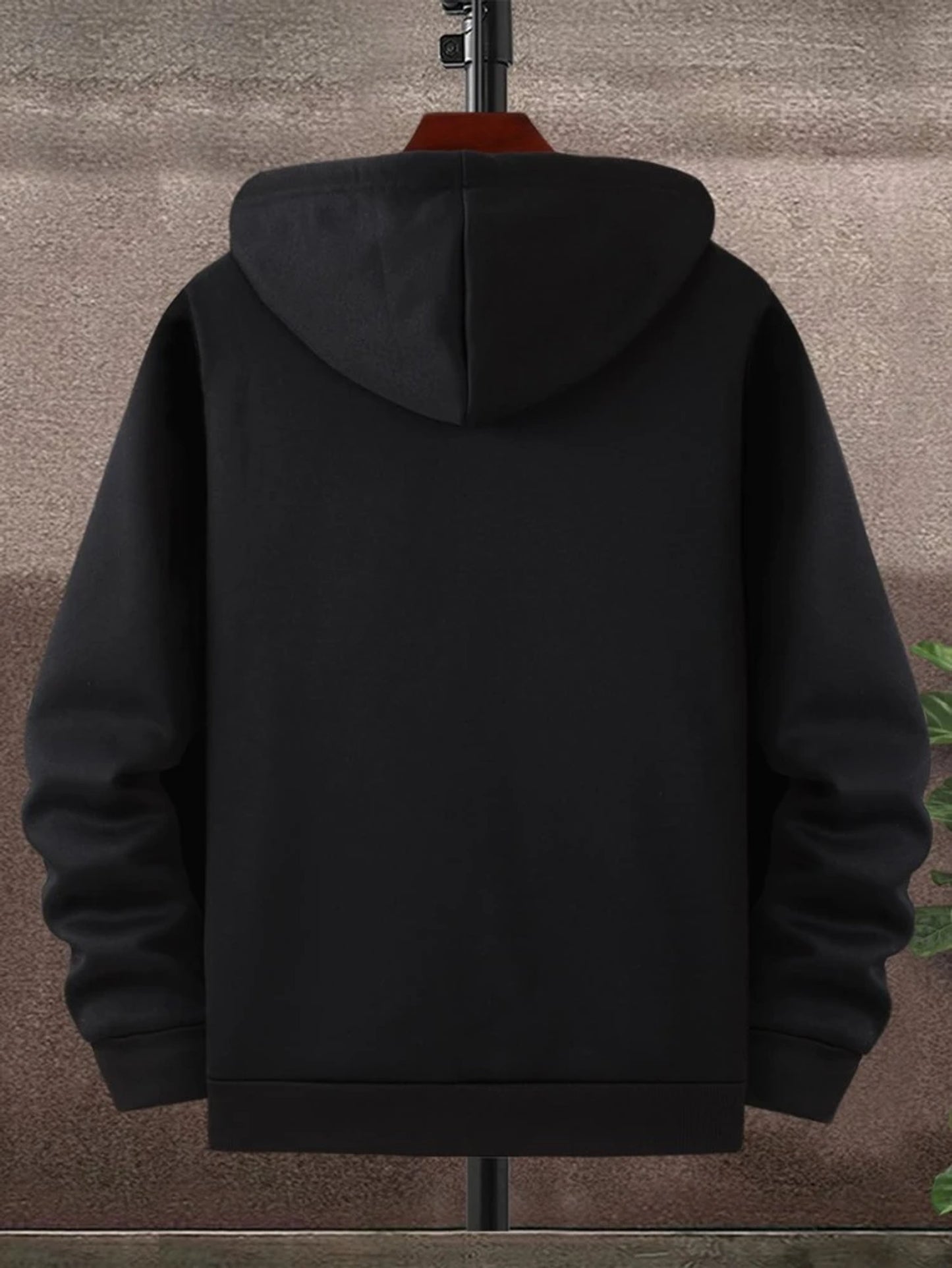 Fifth Avenue Printed Zip Hoodie MIFT274 - Black