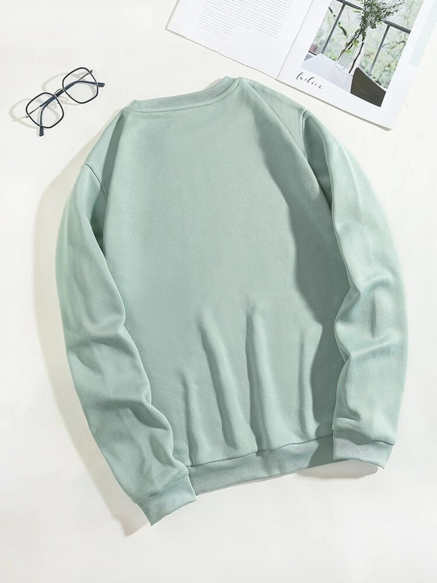 Fifth Avenue DIFT754 Figure Printed Sweatshirt - Mint Green