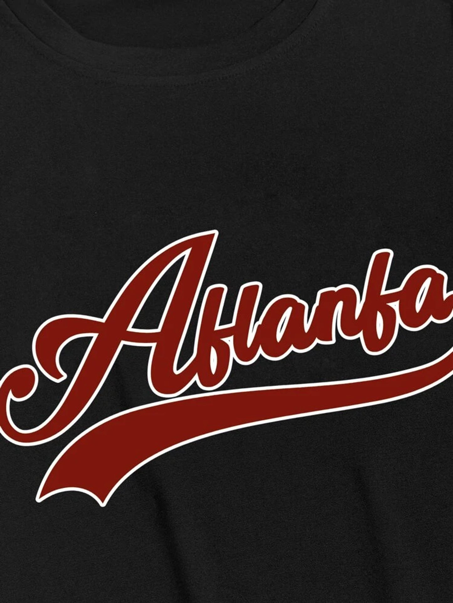 Fifth Avenue Atlanta Printed AOKI  MIFT354Dip Hem T-Shirt - Black