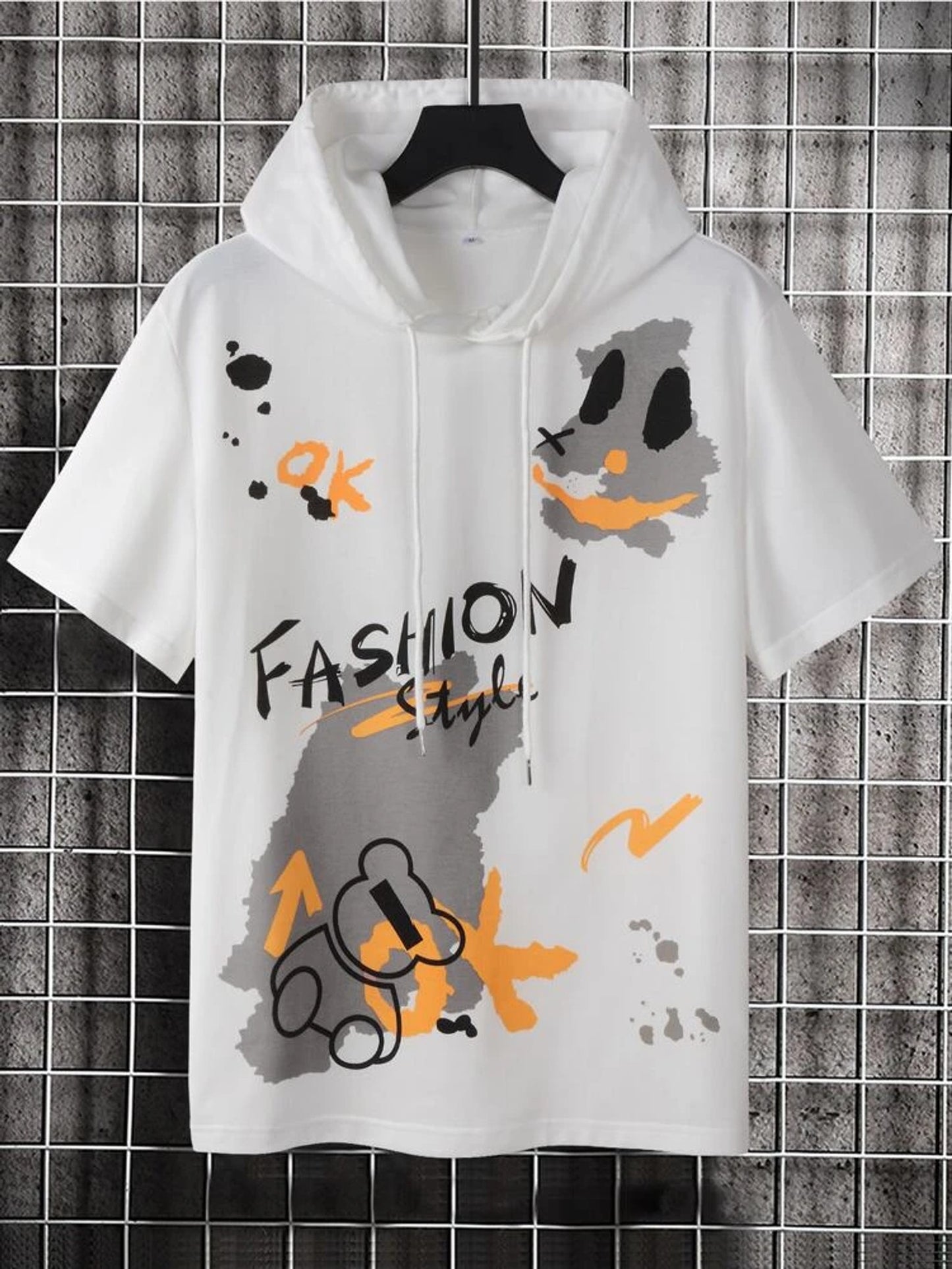 Fifth Avenue Paint Splatter Print MIFT417 Hooded ROKA T-Shirt - White