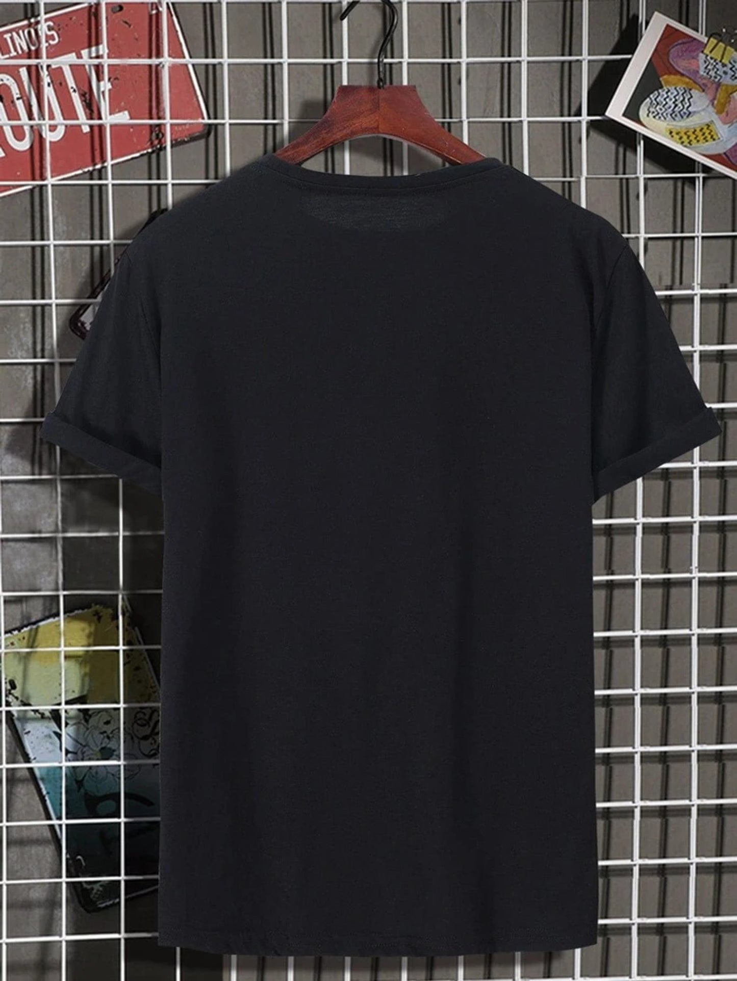 Fifth Avenue Floral Text Printed MIFT368 T-Shirt - Black