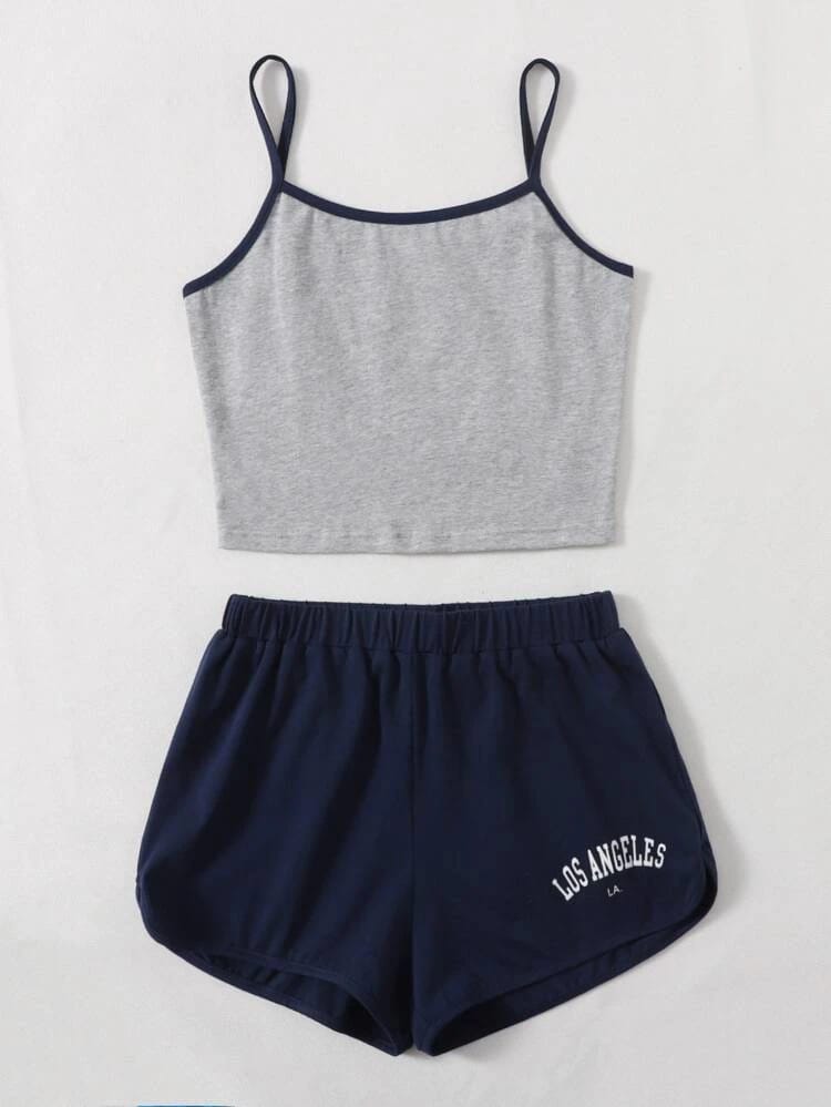Fifth Avenue Women's WSNS32 Printed Tank Top and Shorts Set