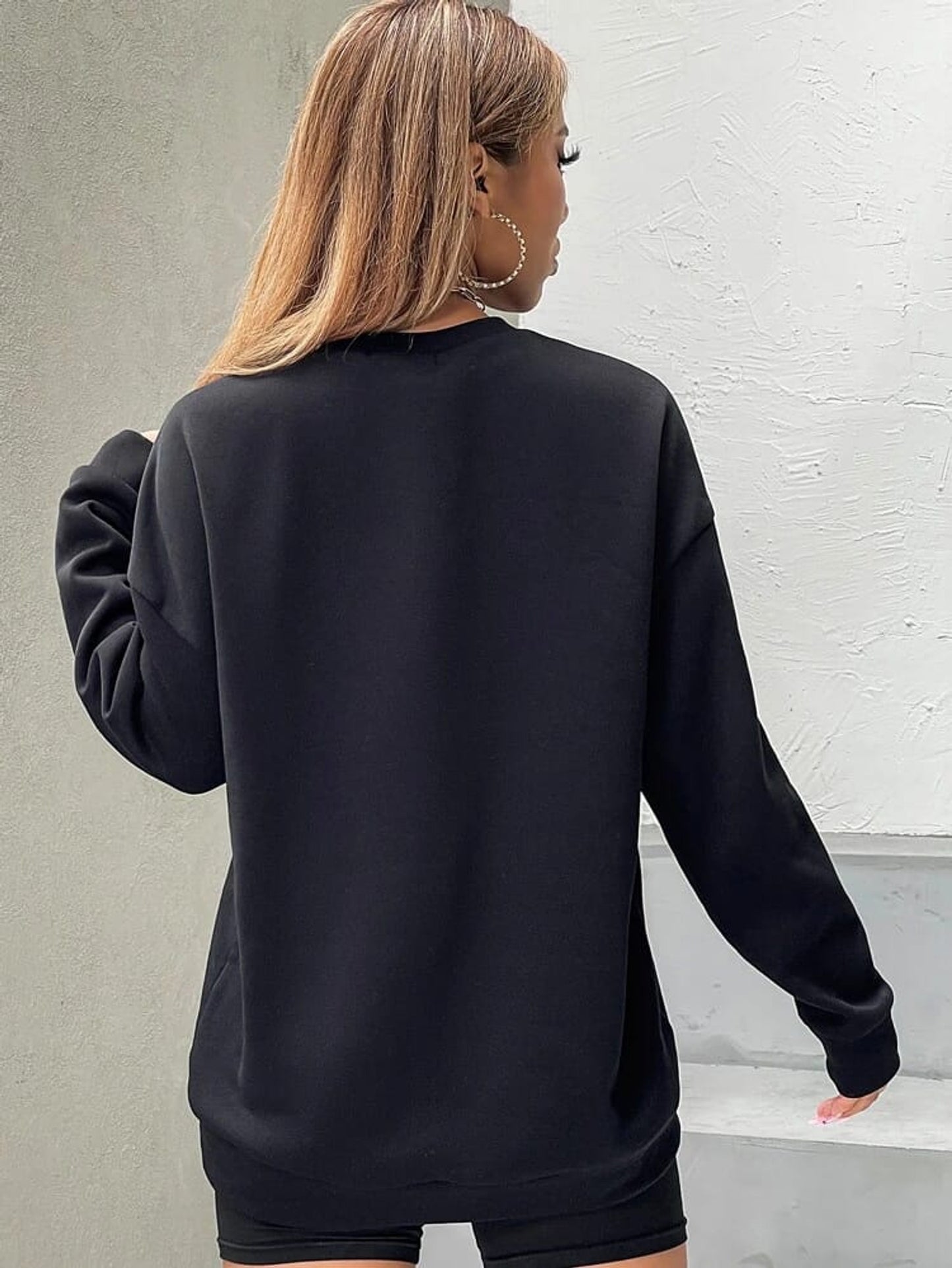 Fifth Avenue DIFT243 Text Printed Sweatshirt - Black