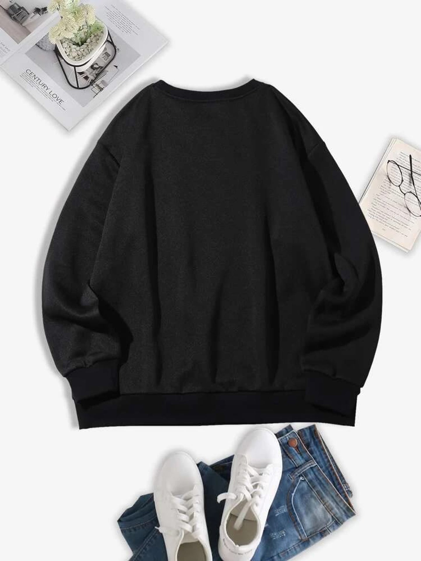 Fifth Avenue DIFT355 Money Talks Printed Sweatshirt - Black