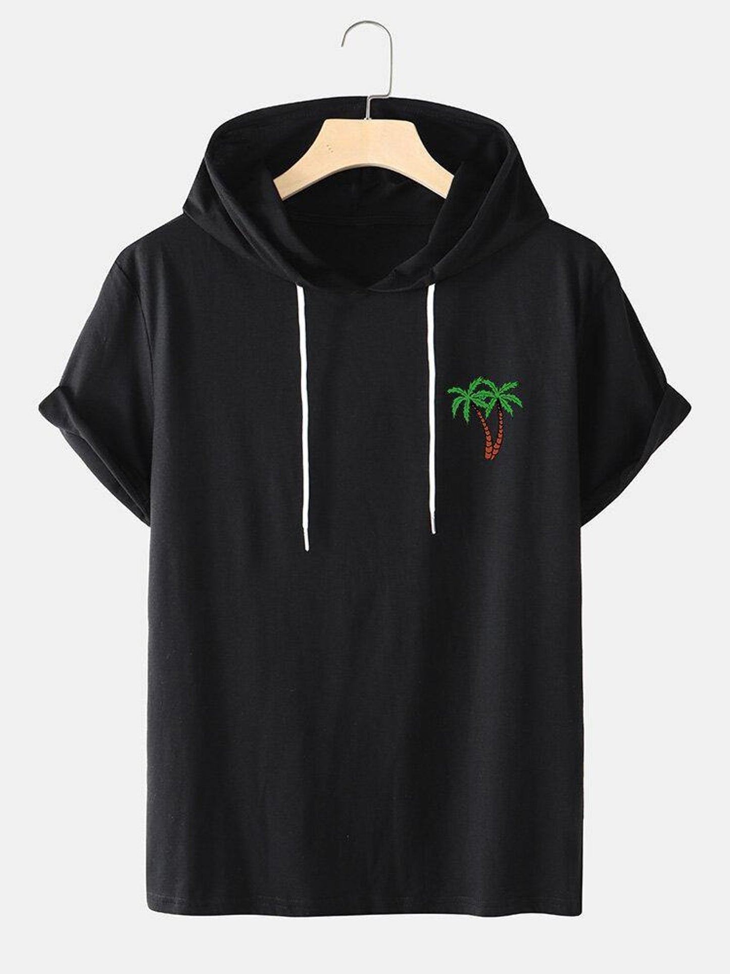 Fifth Avenue Coconut Pocket Print MIFT425 Hooded ROKA T-Shirt - Black