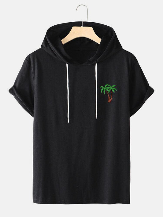 Fifth Avenue Coconut Pocket Print MIFT425 Hooded ROKA T-Shirt - Black