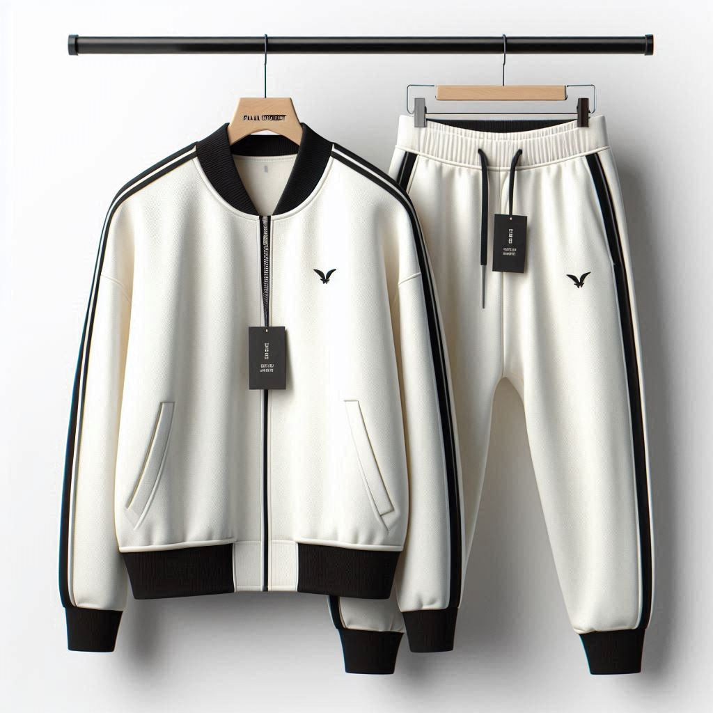 Printed Jacket and Pants Set - PSPJPS2 - White