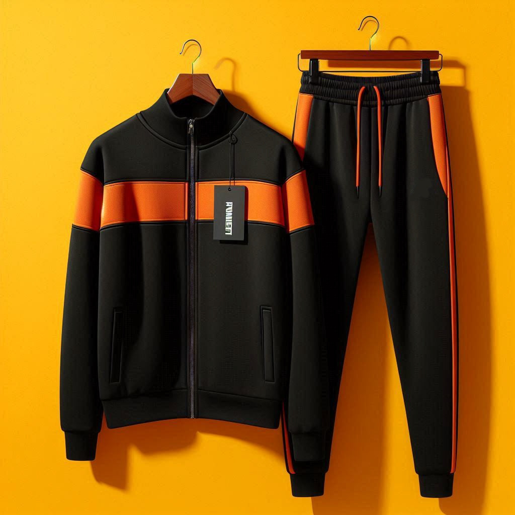 Printed Jacket and Pants Set - PSPJPS6 - Black