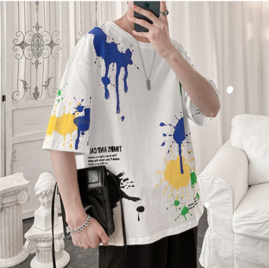 Fifth Avenue Paint Splatter Printed MIFT153 T-Shirt - White