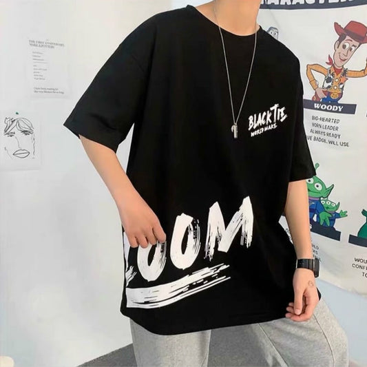 Fifth Avenue Text Printed MIFT176 T-Shirt - Black