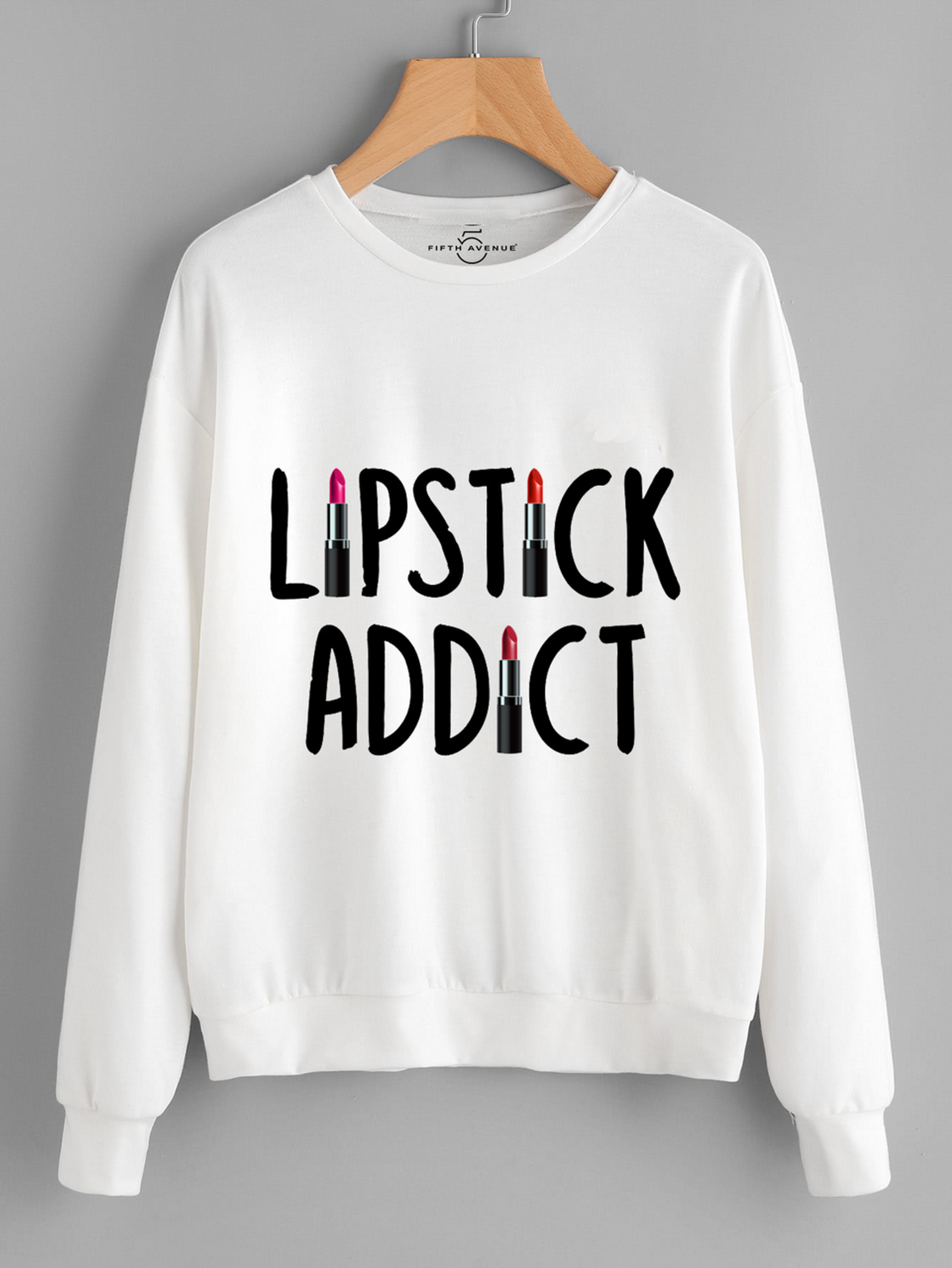 Fifth Avenue Lipstick Addict Printed Sweatshirt - White