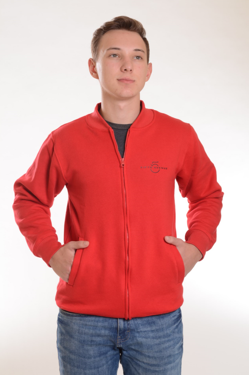 Fifth Avenue Fleece Bomber Jacket - Red